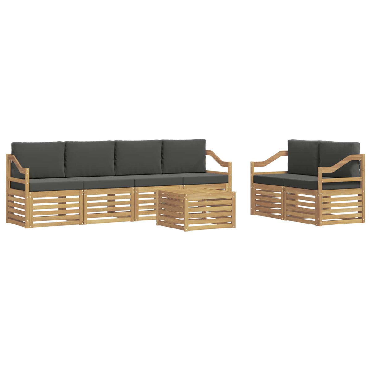 Set vanjskih sofa 7 kom. Bijela i antracit Poliester