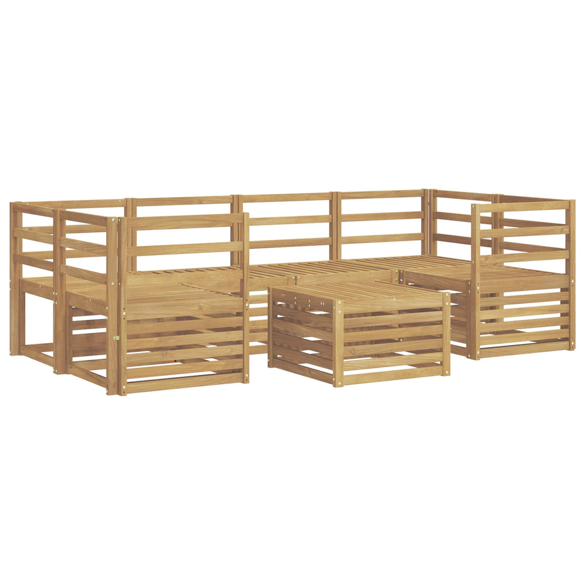 Set vanjskih sofa 7 kom. Bijela Čvrsto drvo akacije