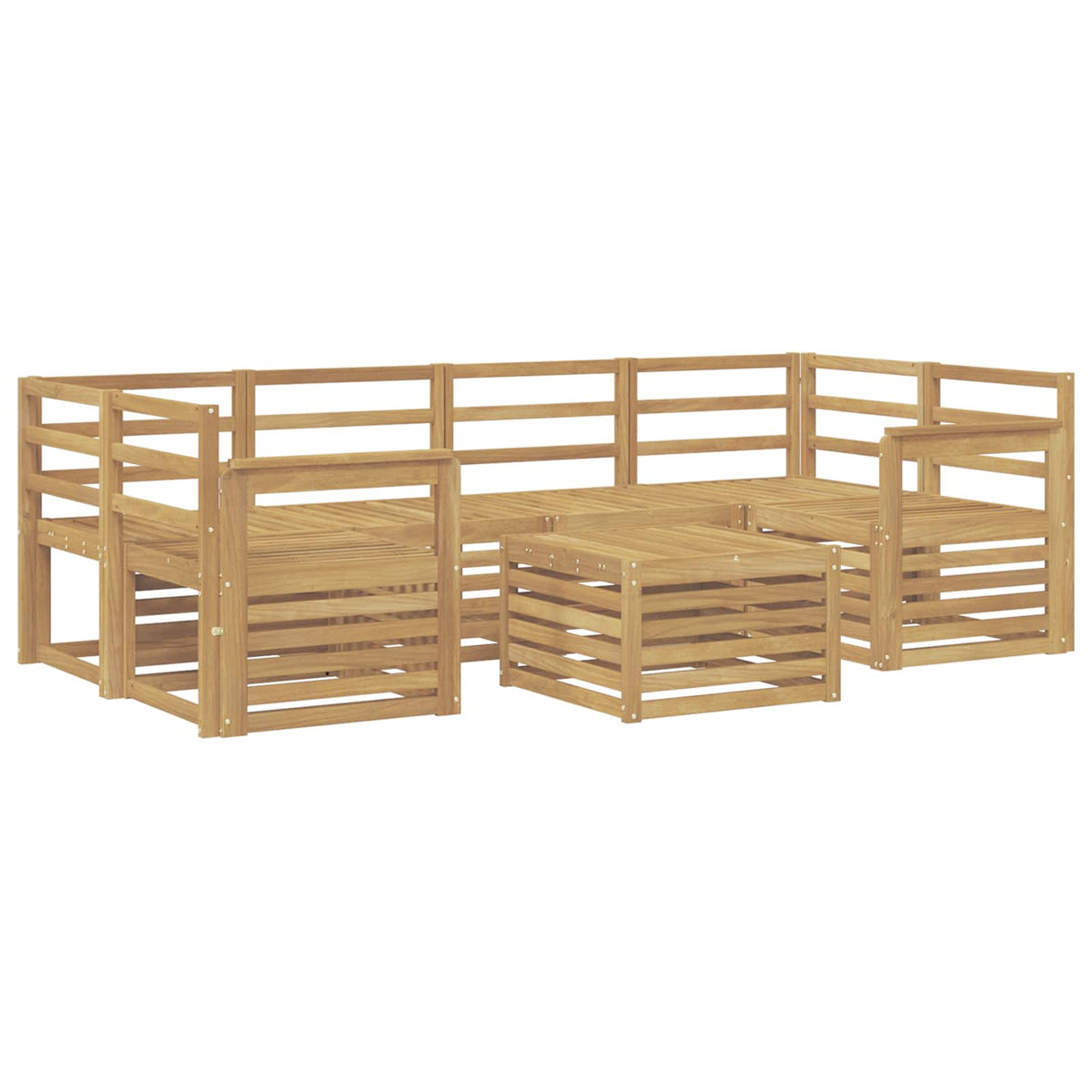Set vanjskih sofa 7 kom. Bijela Čvrsto drvo akacije