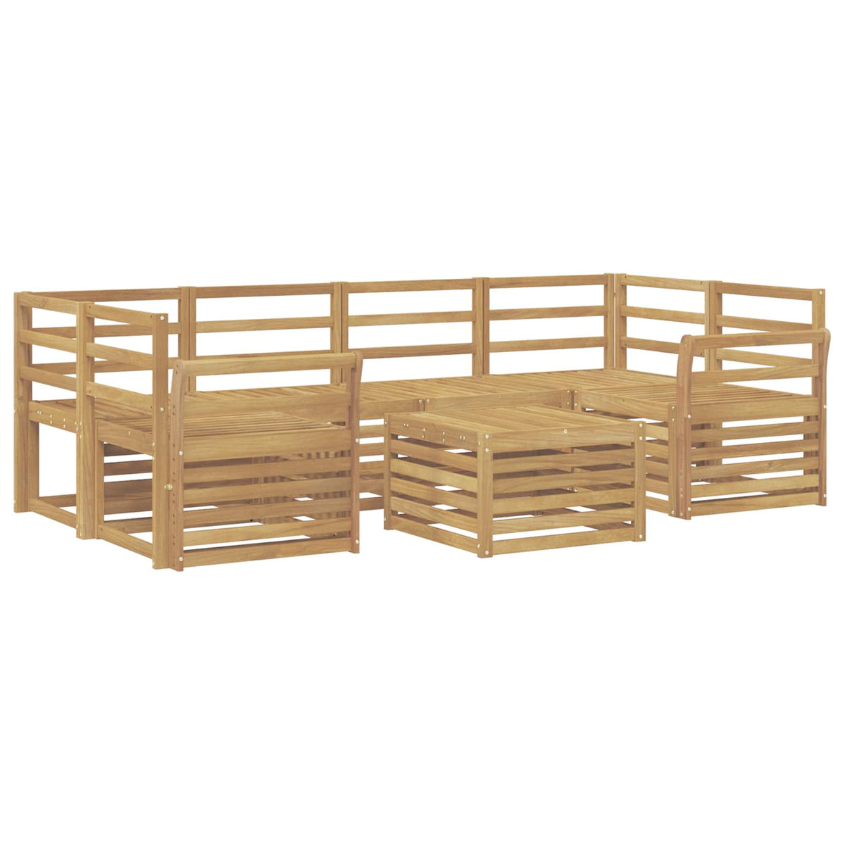 Set vanjskih sofa 7 kom. Bijela Čvrsto drvo akacije