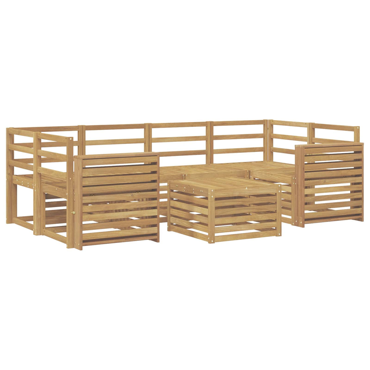 Set vanjskih sofa 7 kom. Bijela Čvrsto drvo akacije
