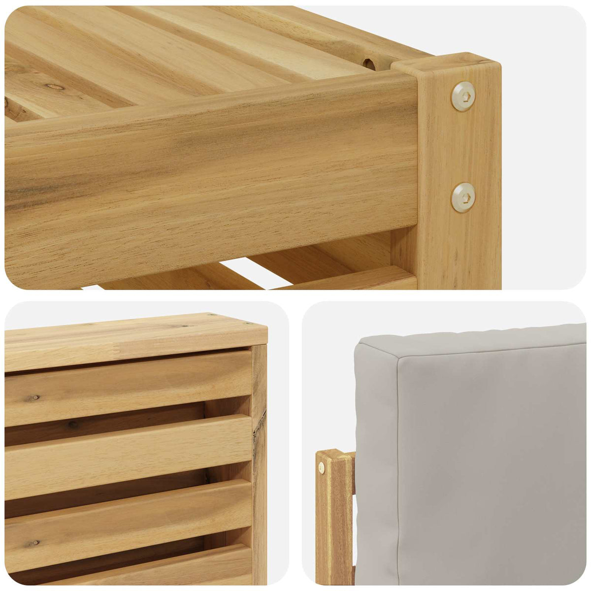 Set vanjskih sofa 7 kom. Bijela i svjetlosiva Poliester