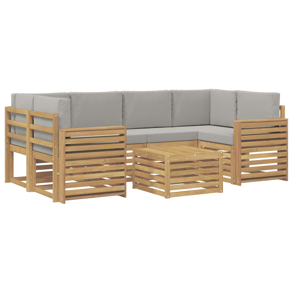Set vanjskih sofa 7 kom. Bijela i svjetlosiva Poliester