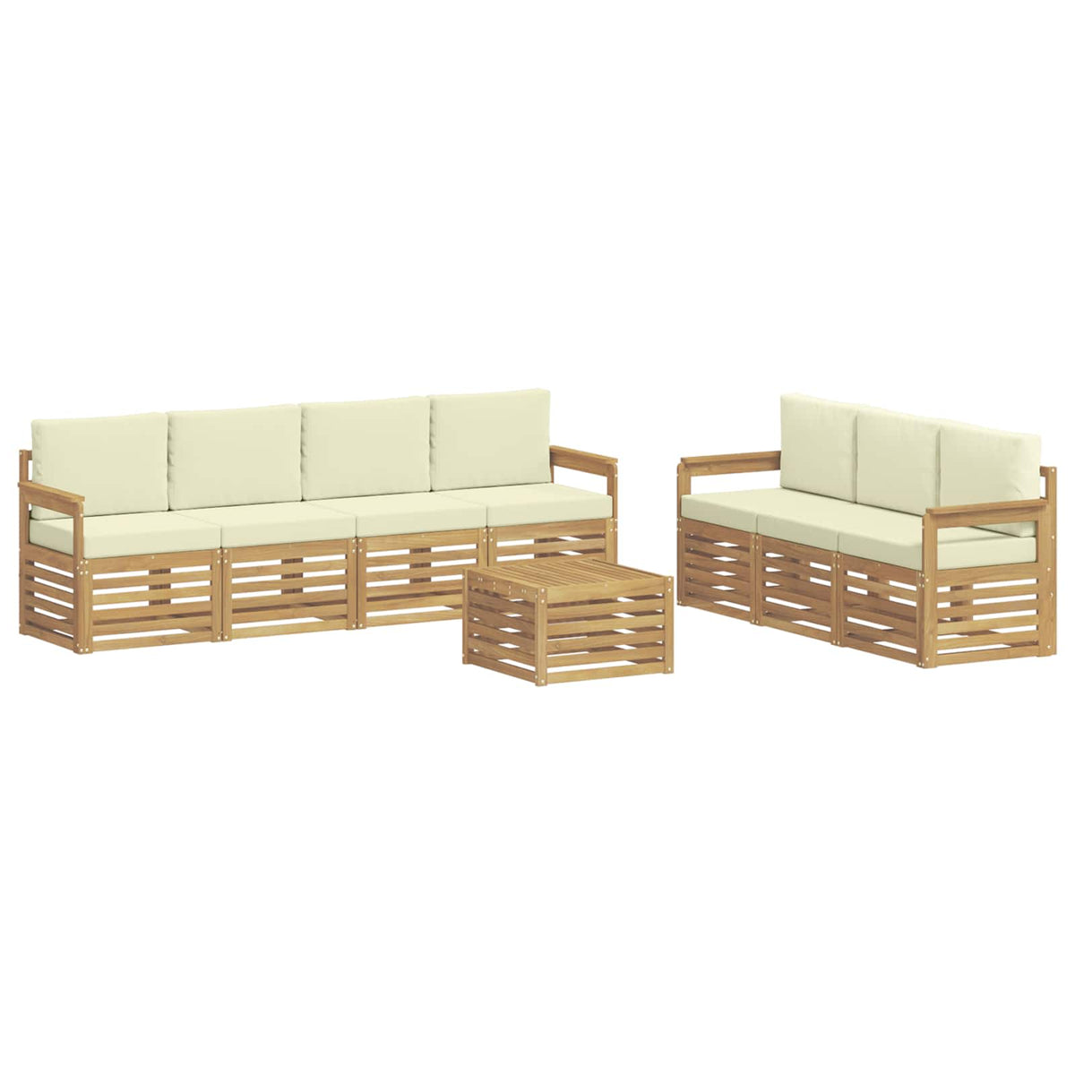 Setovi sofa 8 kom. Bijela i krem Poliester
