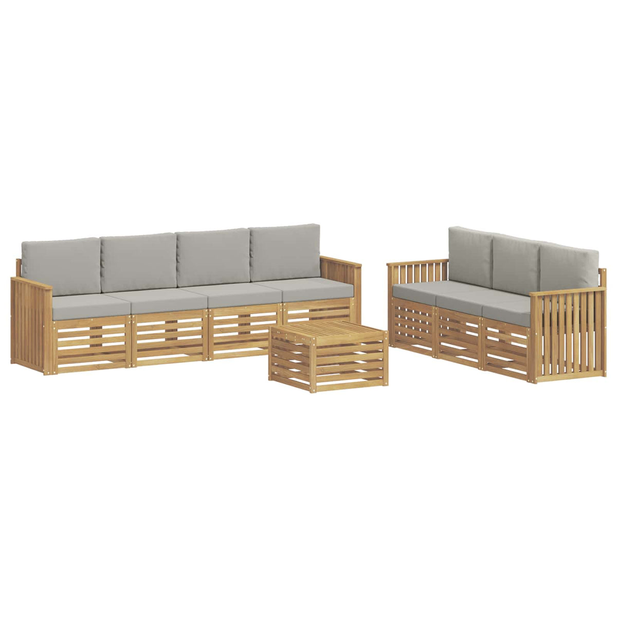 Setovi sofa 8 kom. Bijela i svjetlosiva Poliester
