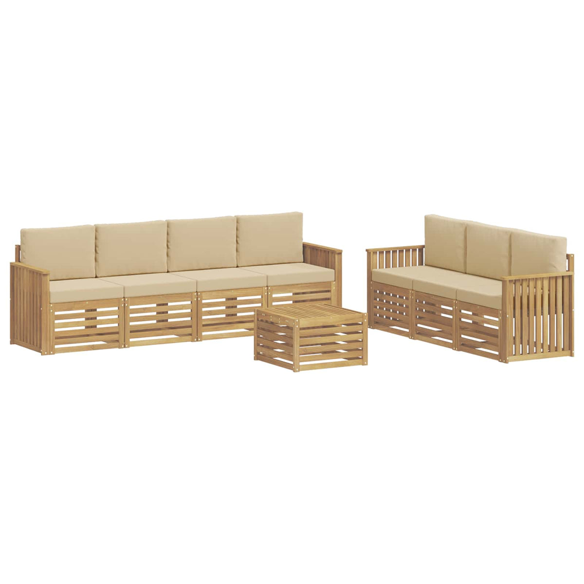 Setovi sofa 8 kom. Bijela i bež Poliester