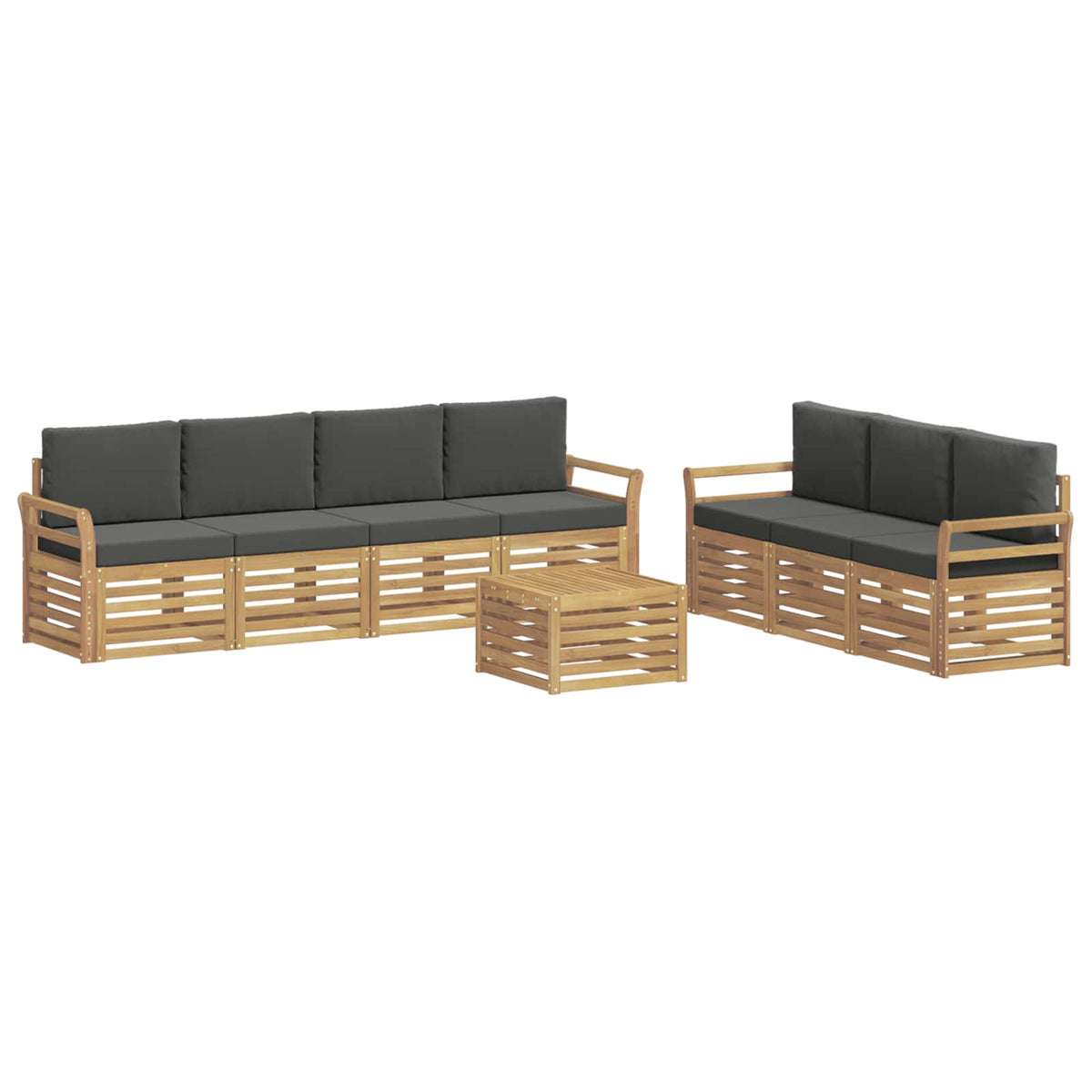 Setovi sofa 8 kom. Bijela i antracit Poliester