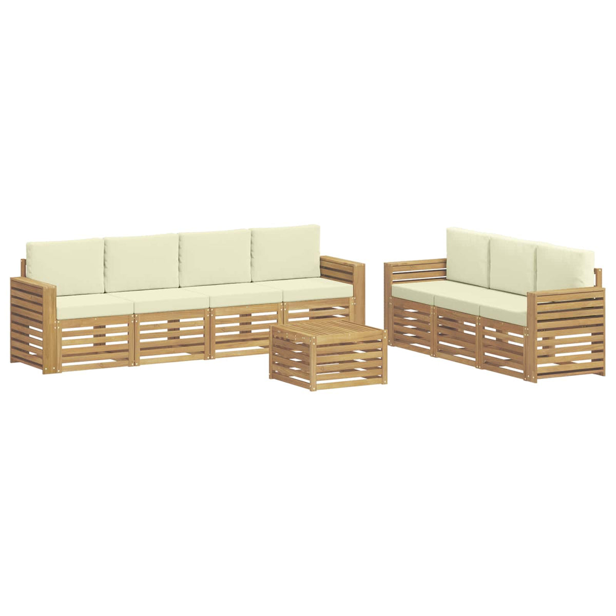 Setovi sofa 8 kom. Bijela i krem Poliester