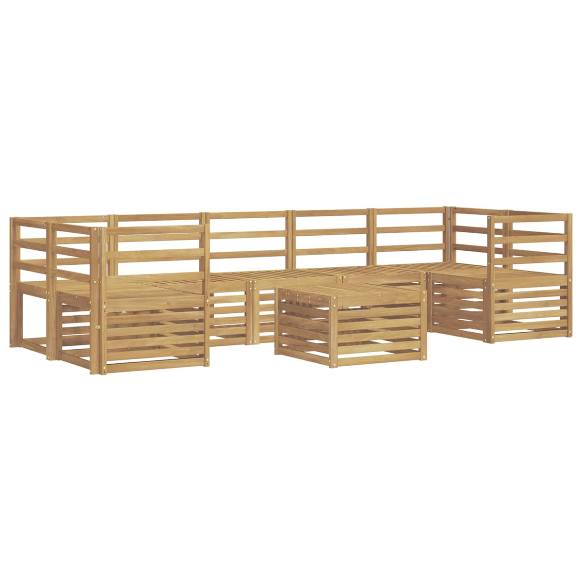 Set vanjskih sofa 8 pcs Bijela Čvrsto drvo akacije