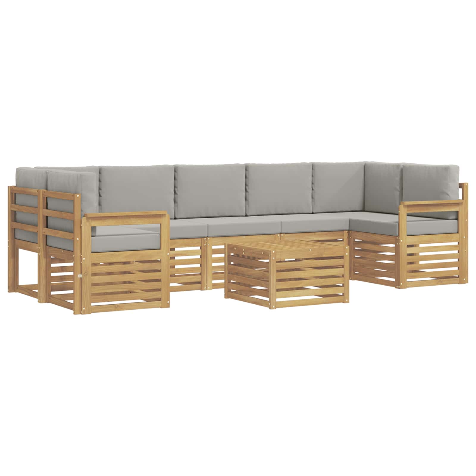 Set vanjskih sofa 8 pcs Bijela i svjetlosiva Poliester