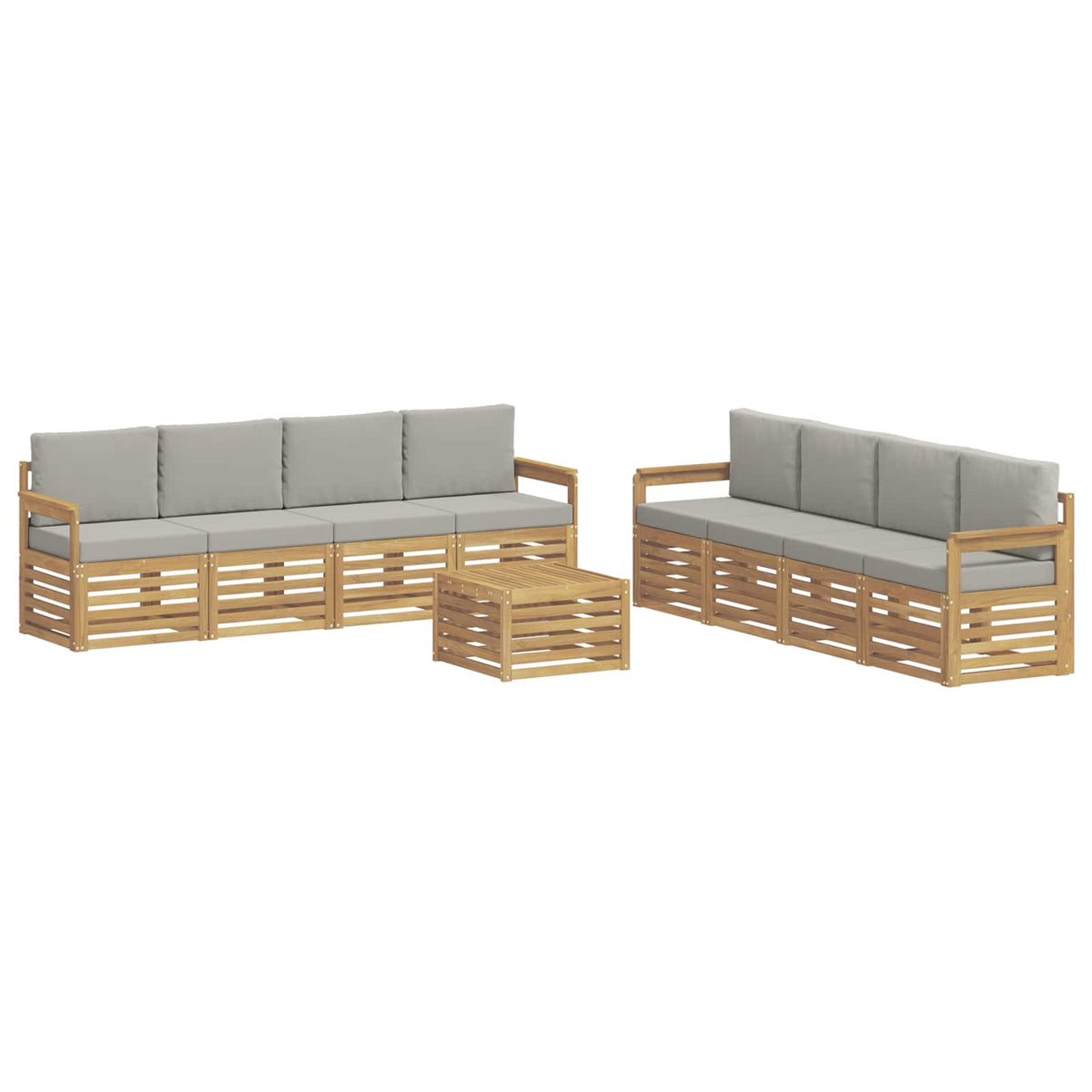 Set vanjskih sofa 9 kom. Bijela i svjetlosiva