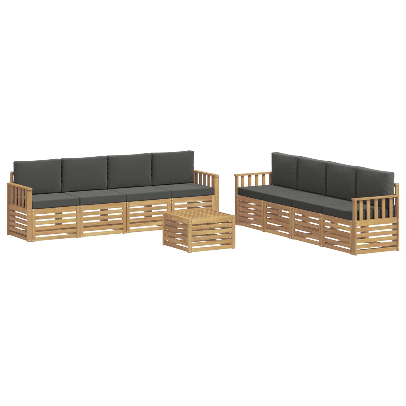 Set vanjskih sofa 9 pcs Bijela i antracit 59 x 59 x 37 cm