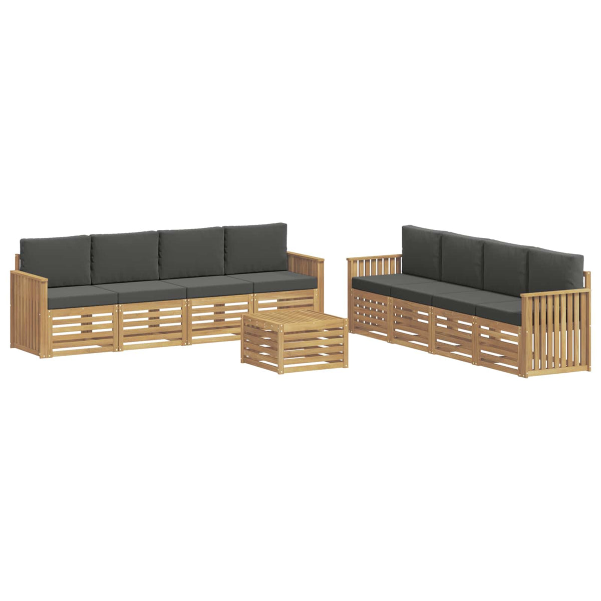 Set vanjskih sofa 9 kom. Bijela i antracit Poliester