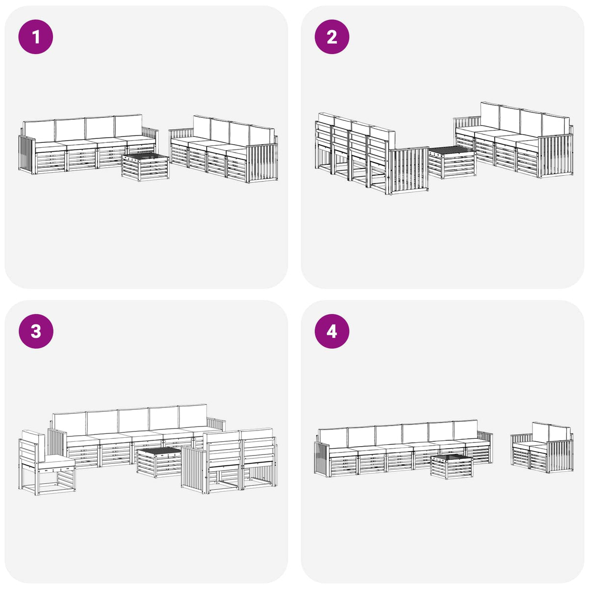Set vanjskih sofa 9 kom. Bijela i antracit Poliester