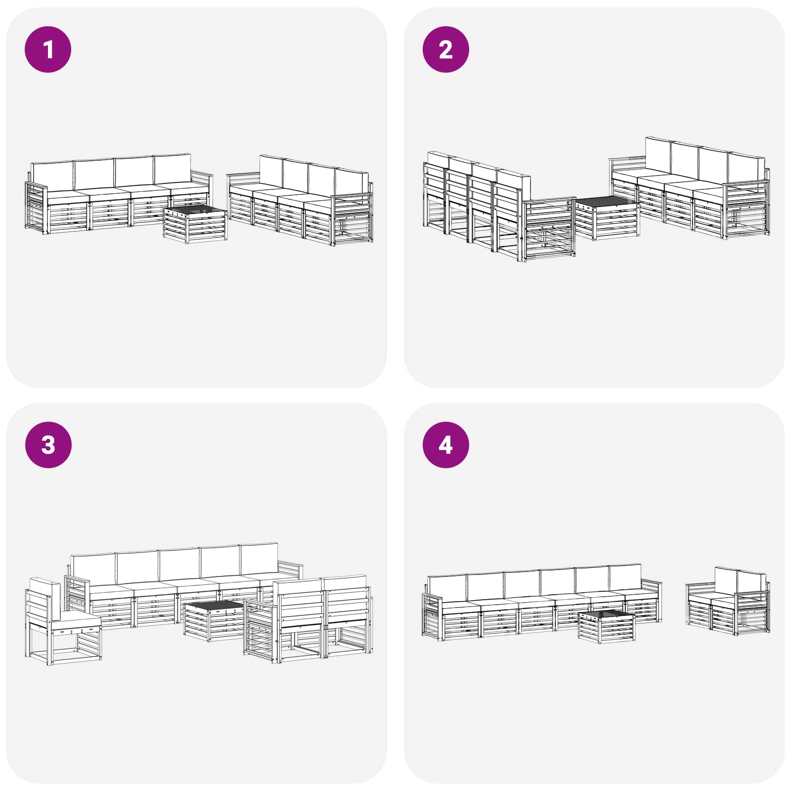 Setovi sofa s jastukom 9 pcs Bijela i bež Poliester