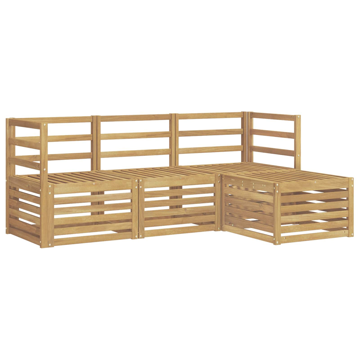 Set vanjskih sofa 4 pcs Bijela Čvrsto drvo akacije