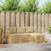Set vanjskih sofa 4 pcs Bijela i bež 189,5 x 122,5 x 73 cm