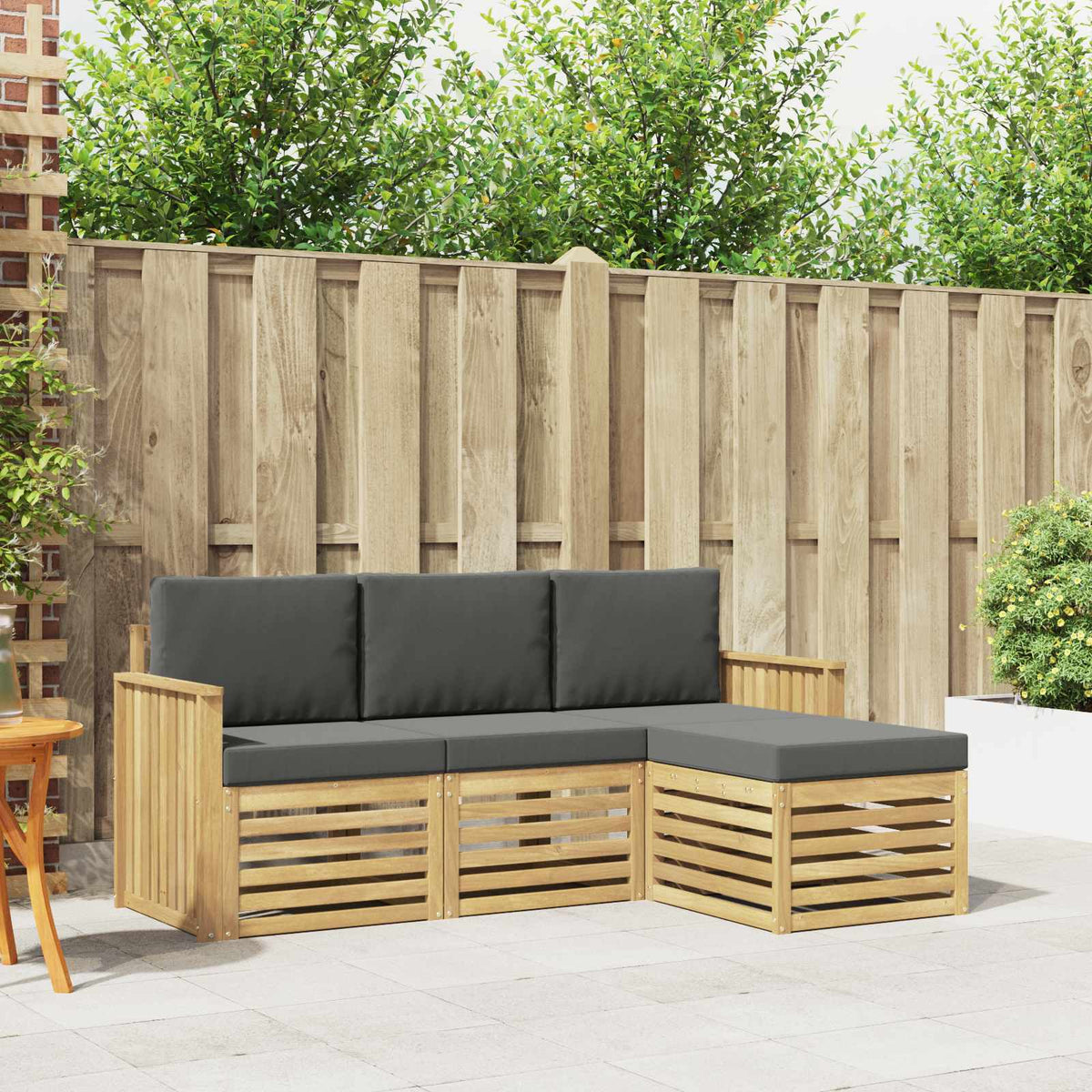 Set vanjskih sofa 4 pcs Bijela i antracit 189,5 x 122,5 x 73 cm