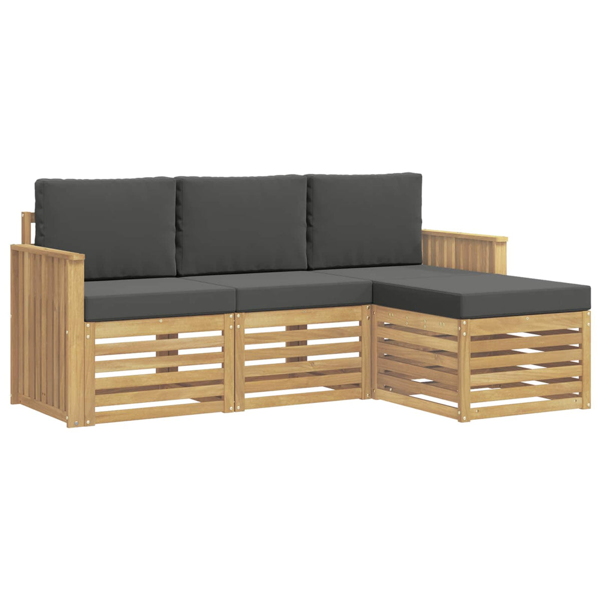 Set vanjskih sofa 4 pcs Bijela i antracit 189,5 x 122,5 x 73 cm