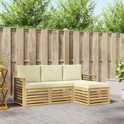 Set vanjskih sofa 4 kom. Bijela i krem Poliester