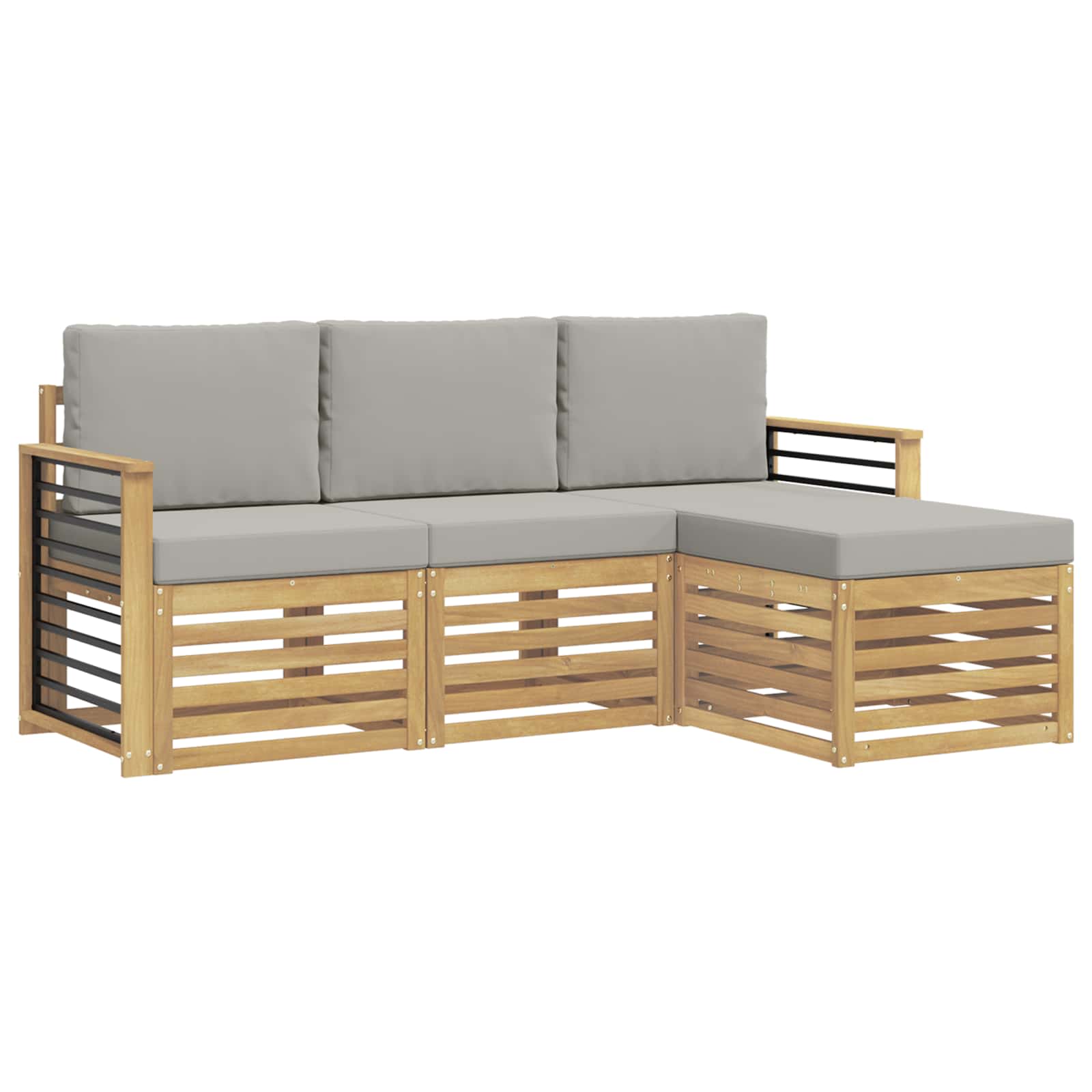 Set vanjskih sofa 4 pcs Bijela i svjetlosiva