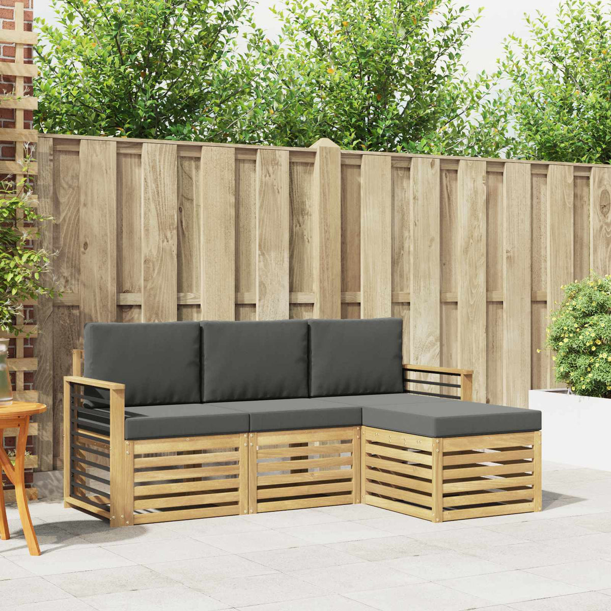 Set vanjskih sofa 4 pcs Bijela i antracit 189,5 x 122,5 x 73 cm