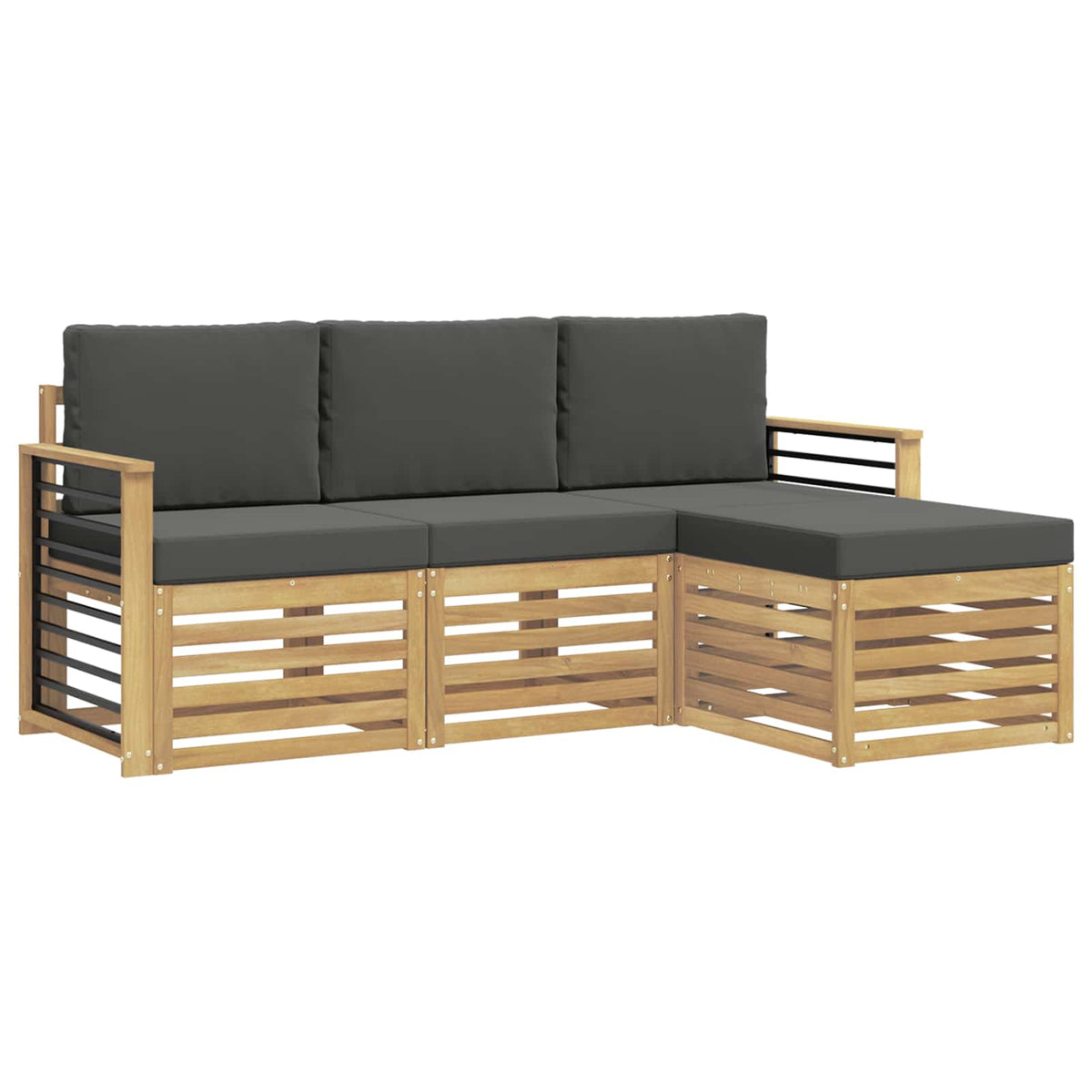 Set vanjskih sofa 4 pcs Bijela i antracit 189,5 x 122,5 x 73 cm