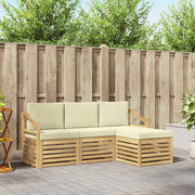 Set vanjskih sofa 4 pcs Bijela i krem 185,5 x 122,5 x 73 cm