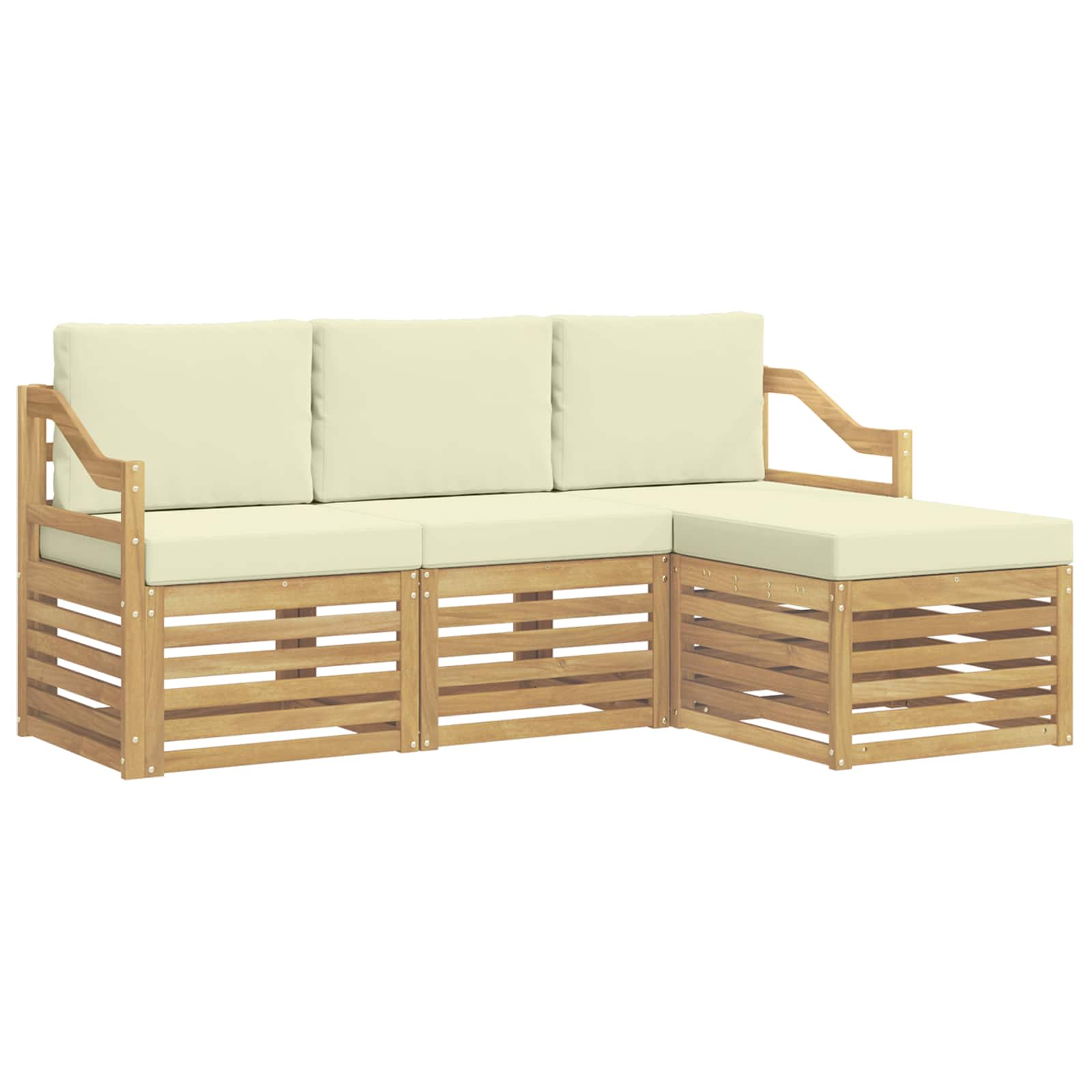 Set vanjskih sofa 4 pcs Bijela i krem 185,5 x 122,5 x 73 cm