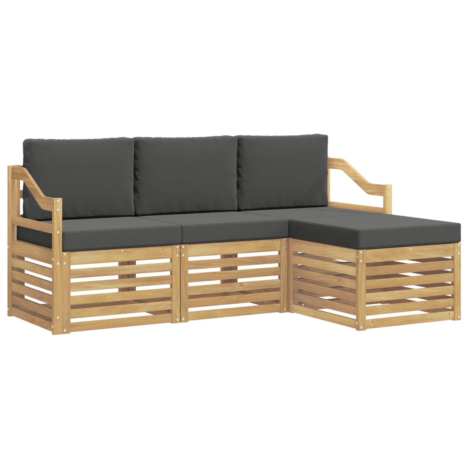 Set vanjskih sofa 4 pcs Bijela i antracit 185,5 x 122,5 x 73 cm