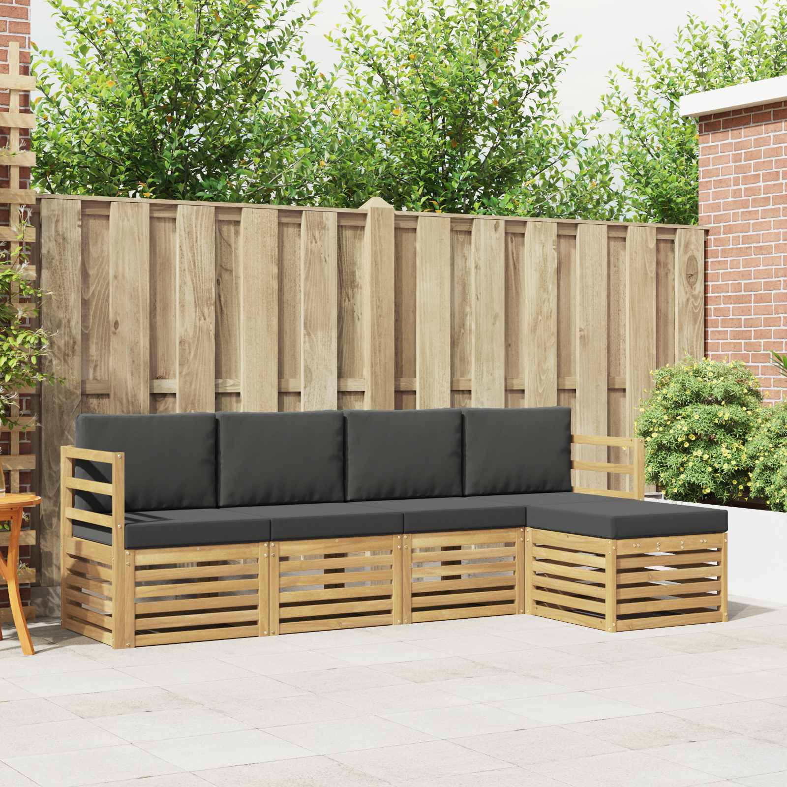 Set vanjskih sofa 5 pcs Bijela i antracit 245 x 122,5 x 73 cm
