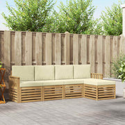 Set vanjskih sofa 5 pcs Bijela i krem 249 x 122,5 x 73 cm
