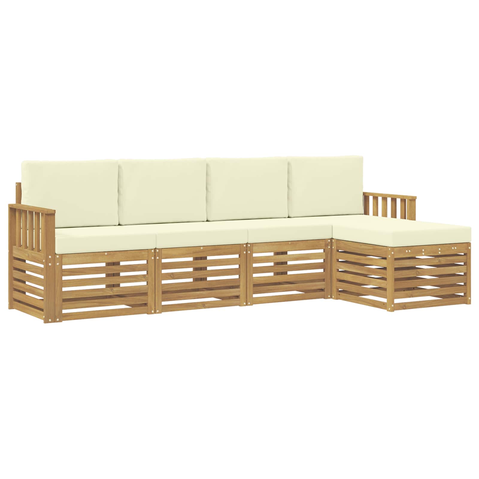 Set vanjskih sofa 5 pcs Bijela i krem 249 x 122,5 x 73 cm