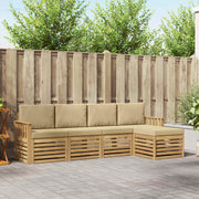 Set vanjskih sofa 5 pcs Bijela i bež 249 x 122,5 x 73 cm