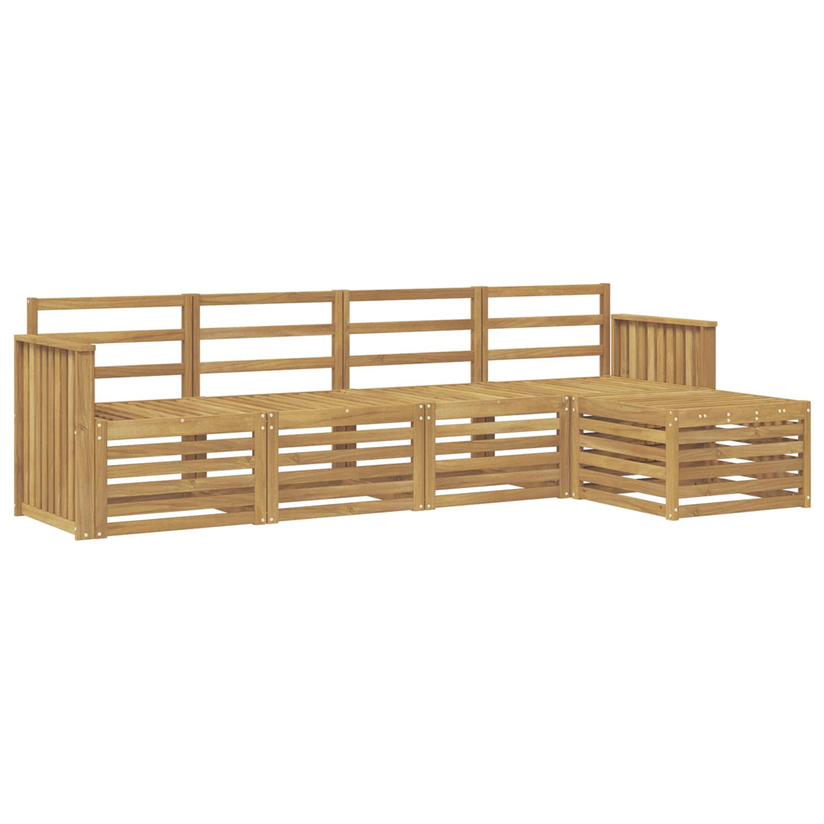 Set vanjskih sofa 5 pcs Bijela 249 x 122,5 x 73 cm