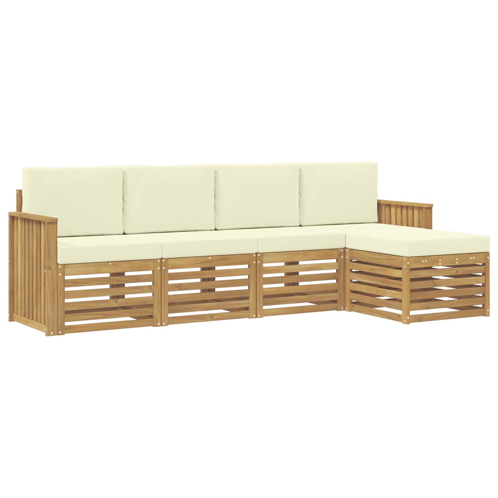 Set vanjskih sofa 5 pcs Bijela i krem 249 x 122,5 x 73 cm