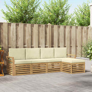 Set vanjskih sofa 5 pcs Bijela i krem 253 x 122,5 x 73 cm