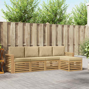 Set vanjskih sofa 5 pcs Bijela i bež 257 x 122,5 x 73 cm