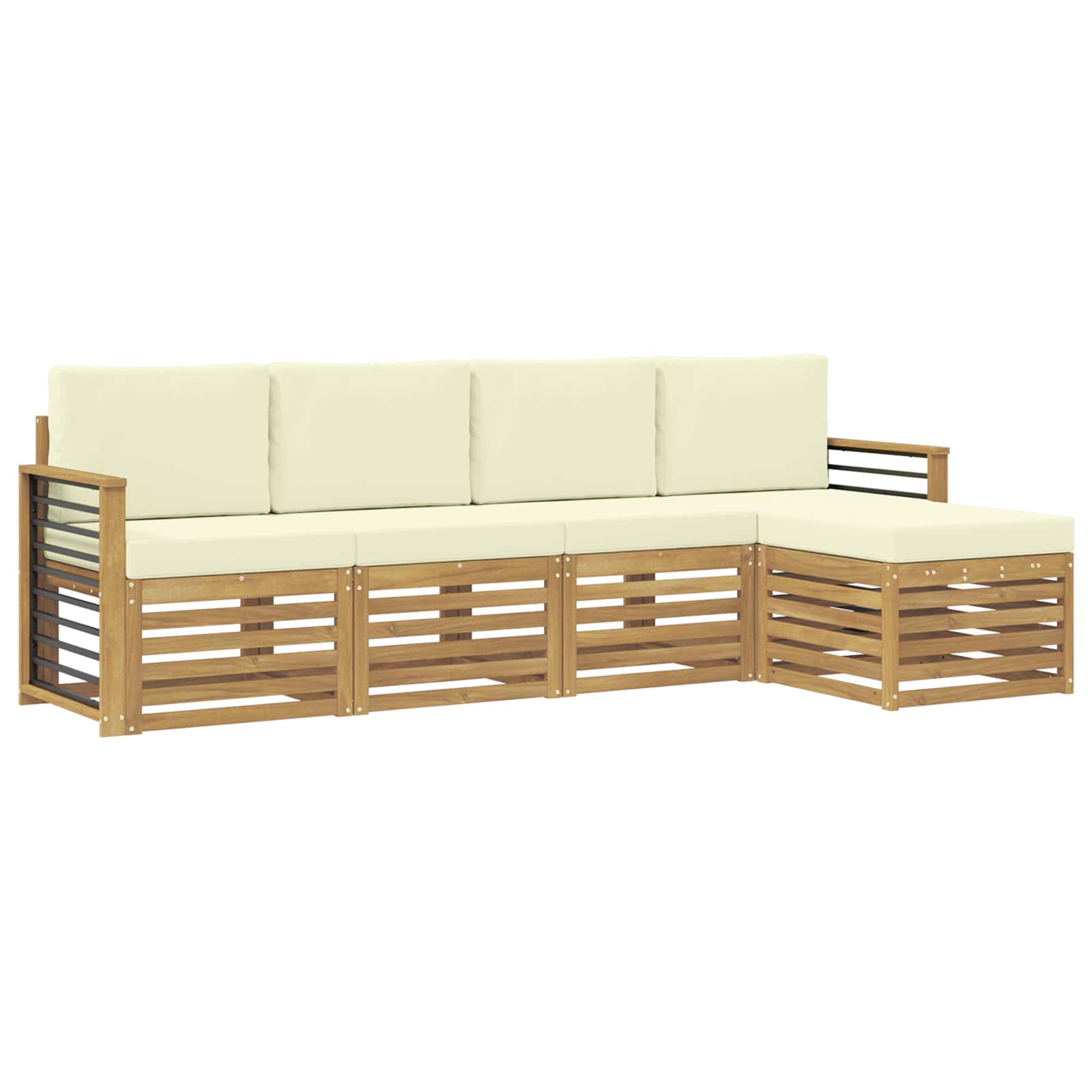 Set vanjskih sofa 5 pcs Bijela i krem 249 x 122,5 x 73 cm