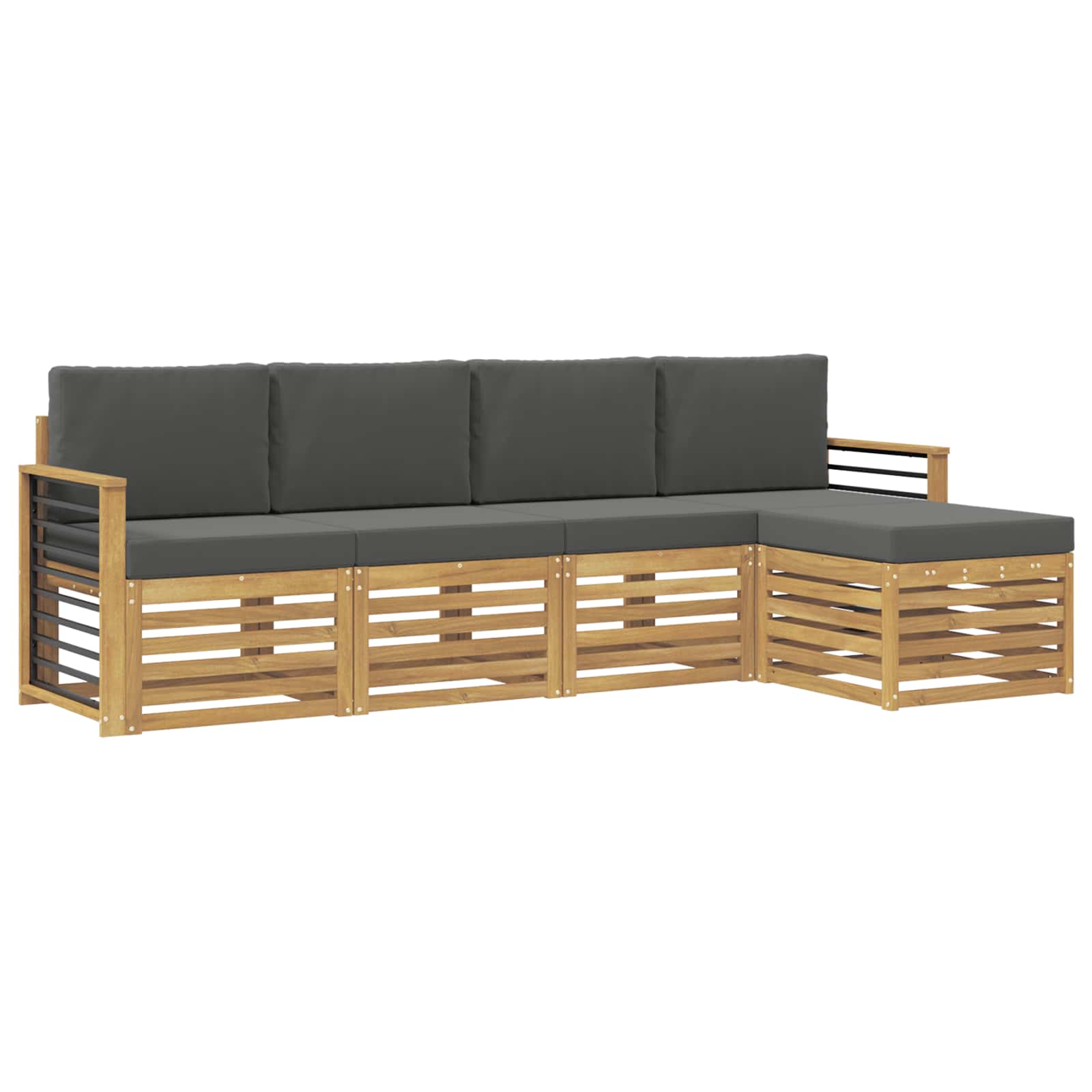 Set vanjskih sofa 5 pcs Bijela i antracit 249 x 122,5 x 73 cm