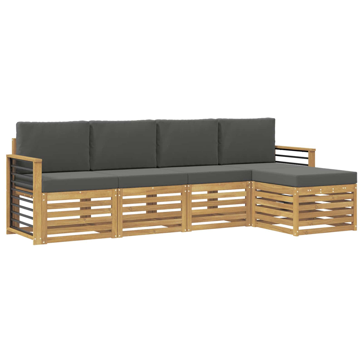 Set vanjskih sofa 5 pcs Bijela i antracit 249 x 122,5 x 73 cm