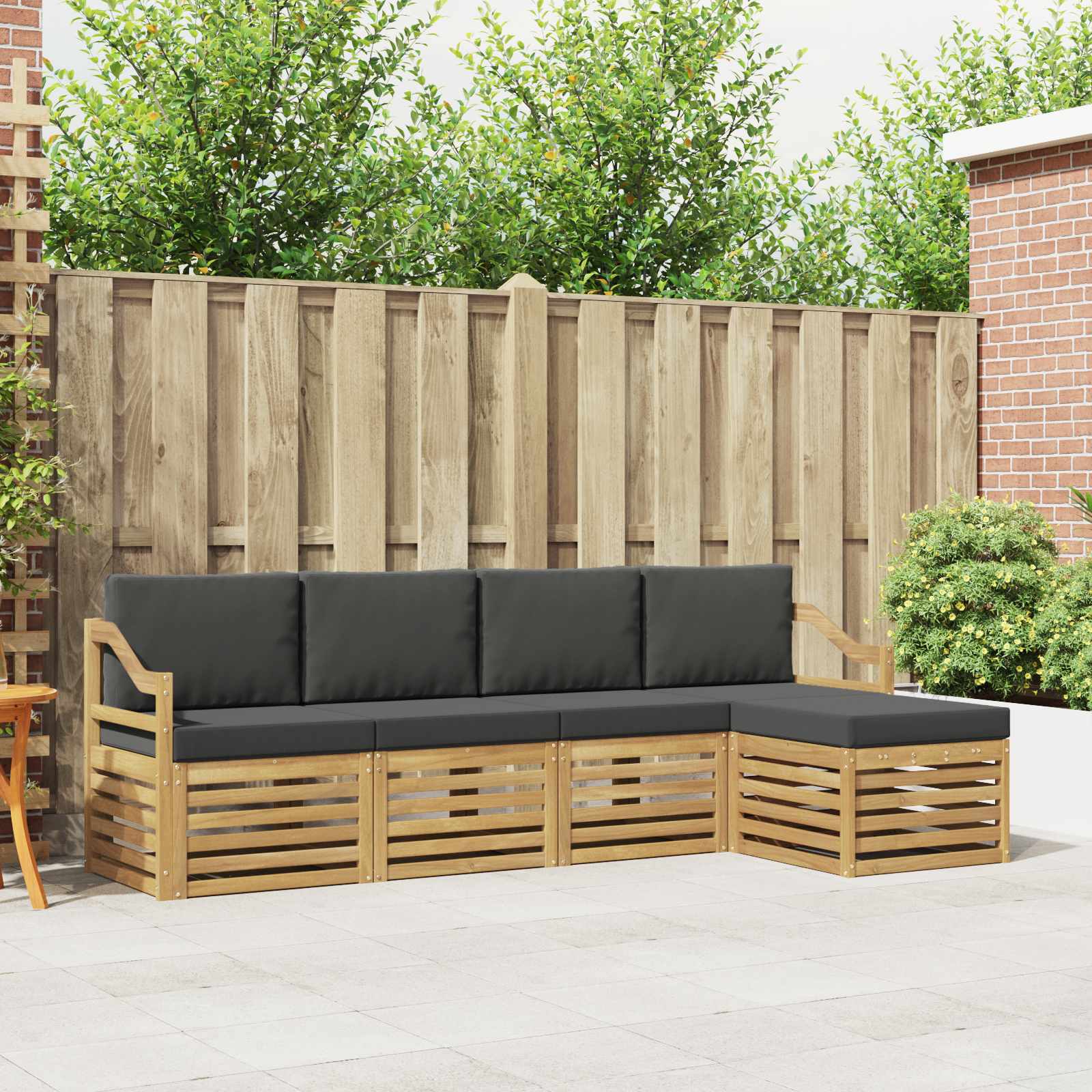 Set vanjskih sofa 5 pcs Bijela i antracit 245 x 122,5 x 73 cm