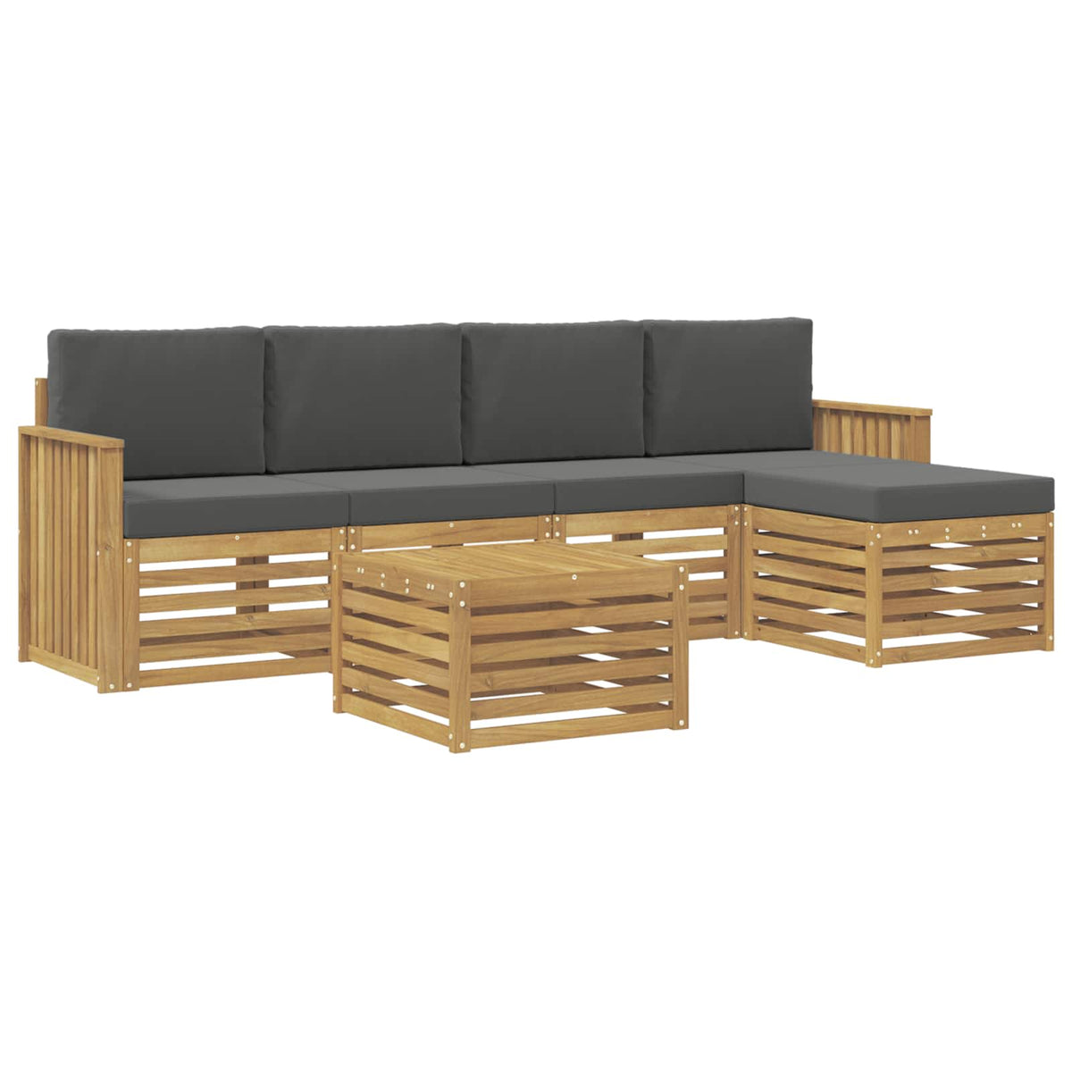 Set vanjskih sofa 6 pcs Bijela i antracit 59 x 59 x 37 cm