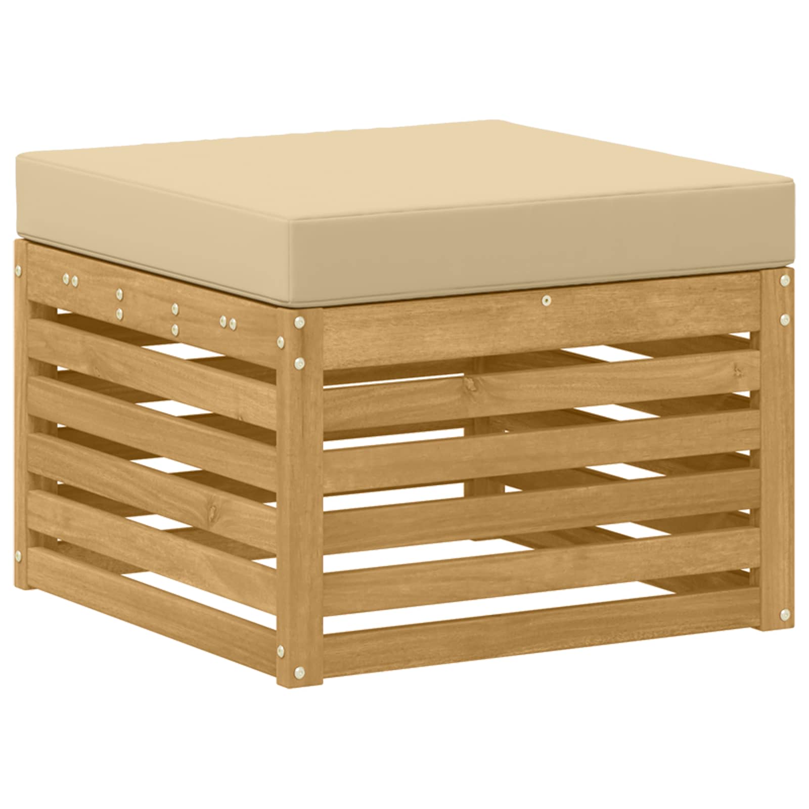 Set vanjskih sofa 6 pcs Bijela i bež 59 x 59 x 37 cm Poliester