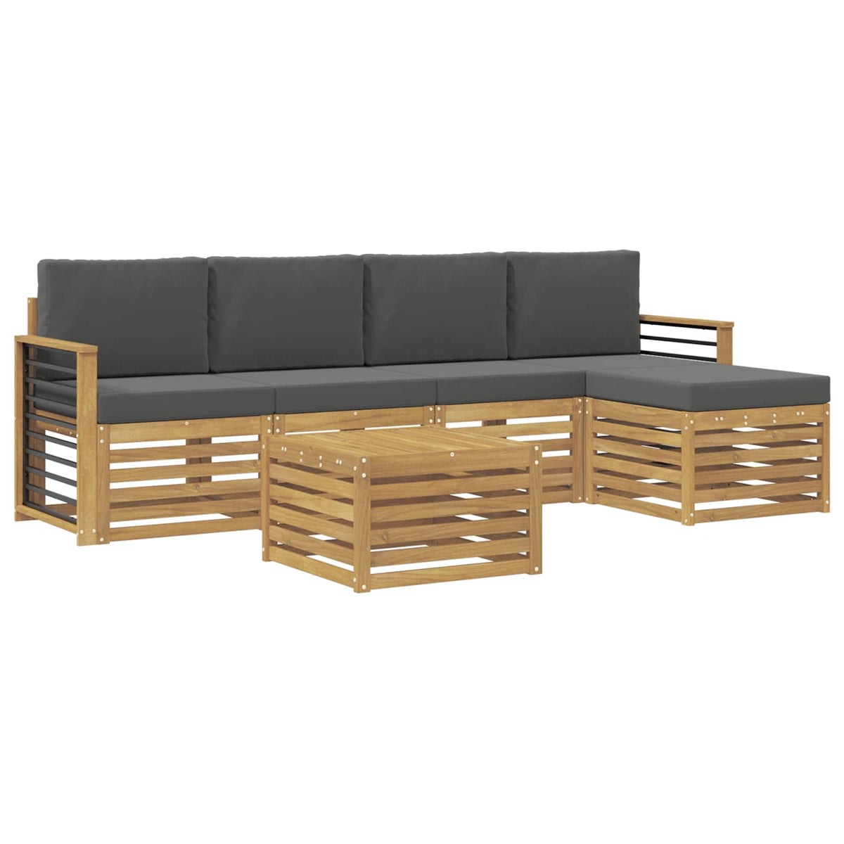 Set vanjskih sofa 6 kom. Bijela i antracit Poliester