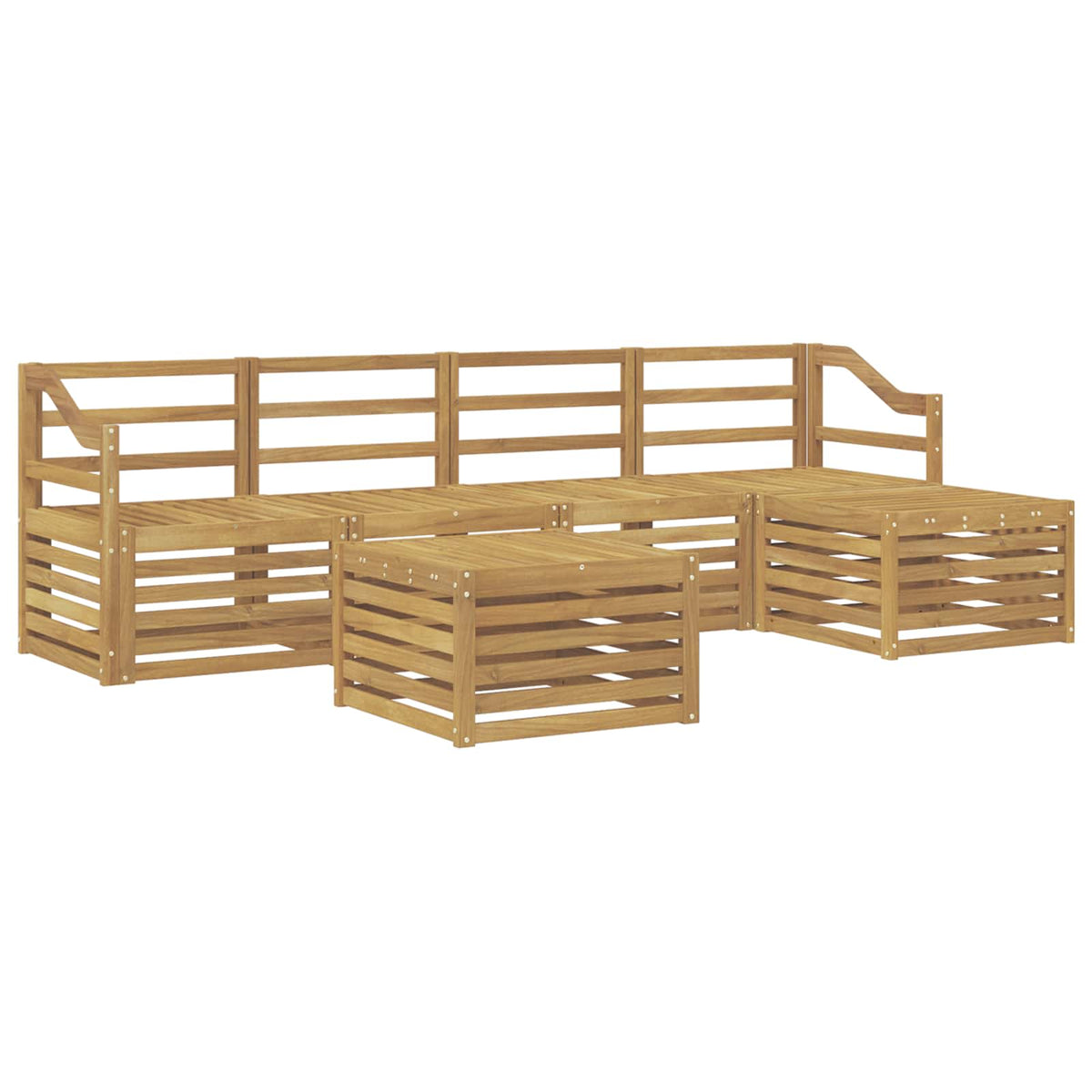 Set vanjskih sofa 6 pcs Bijela Čvrsto drvo akacije