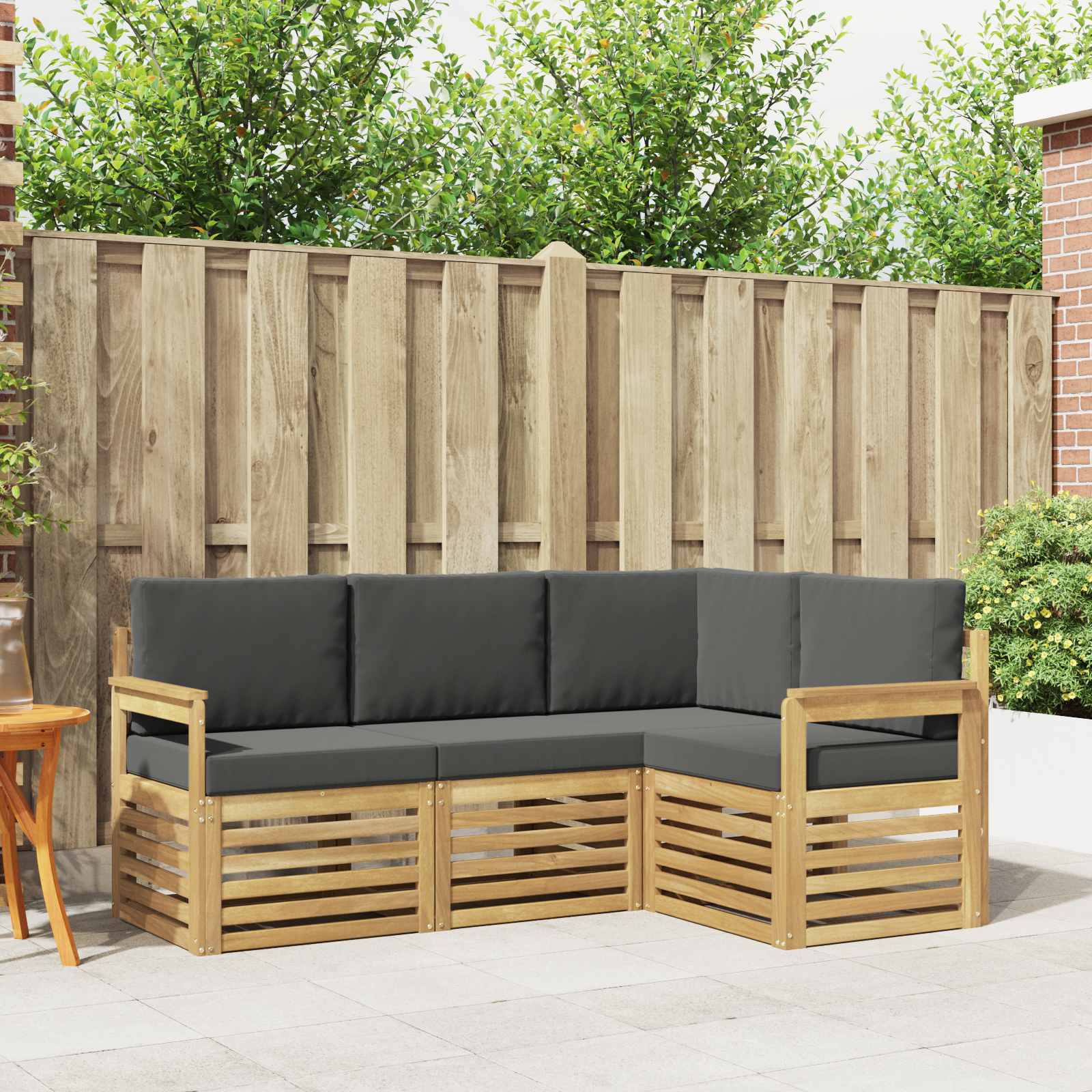 Set vanjskih sofa 4 pcs Bijela i antracit 187,5 x 128,5 x 73 cm