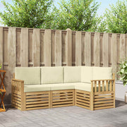 Set vanjskih sofa 4 pcs Bijela i krem 187,5 x 128,5 x 73 cm
