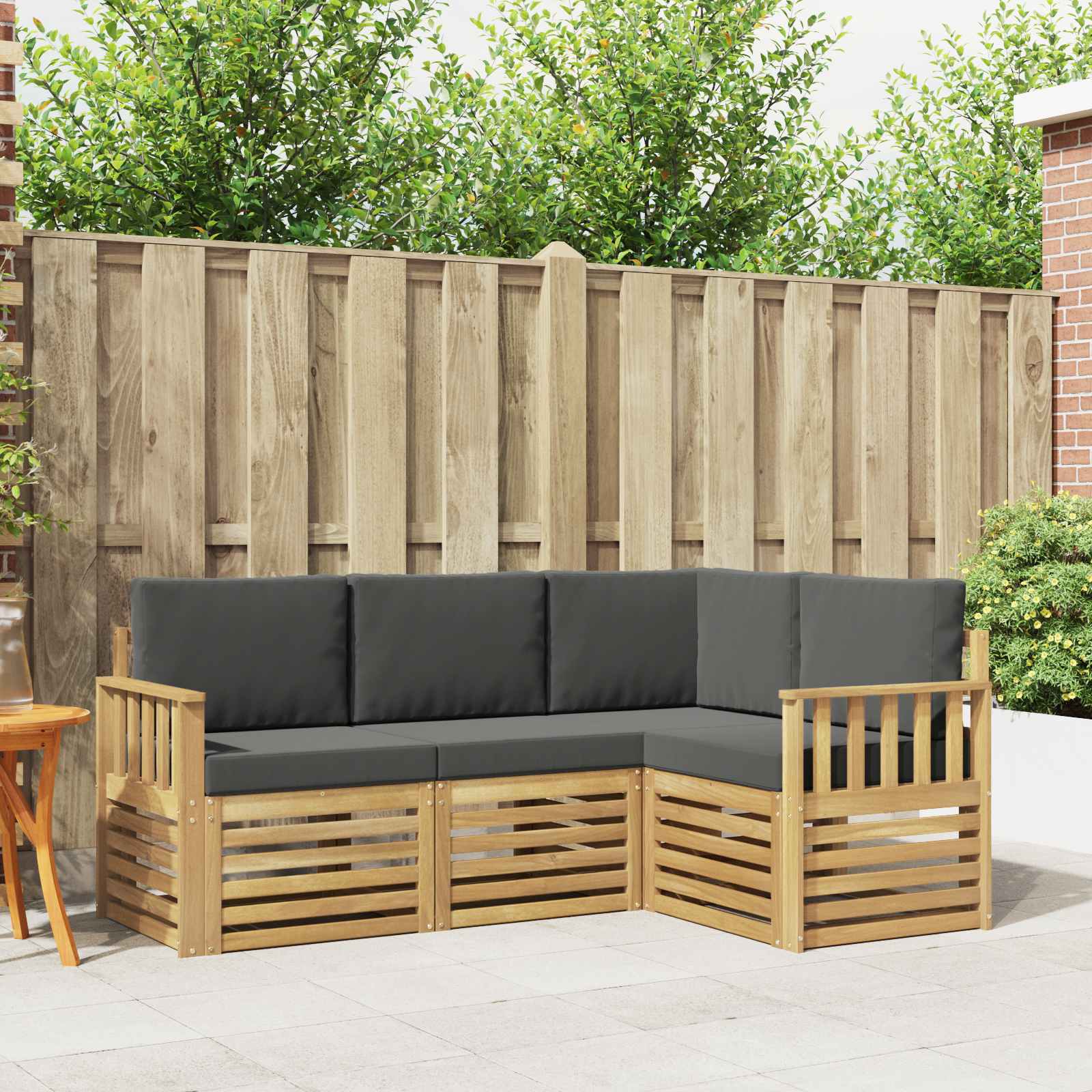 Set vanjskih sofa 4 pcs Bijela i antracit 187,5 x 128,5 x 73 cm