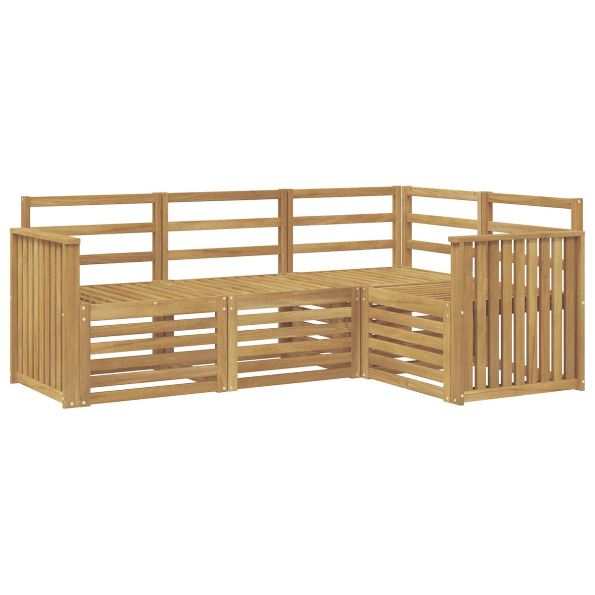 Set vanjskih sofa 4 kom. Bijela Čvrsto drvo akacije